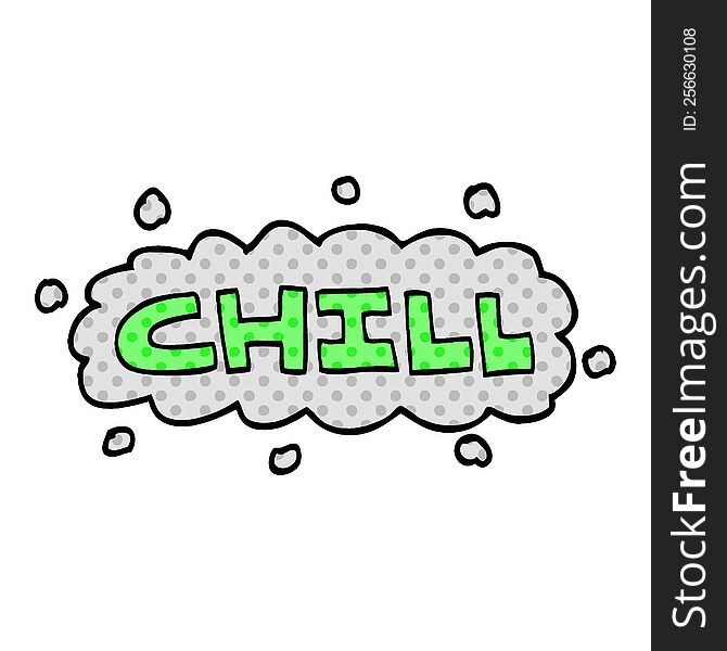 Cartoon Doodle Chill Sign