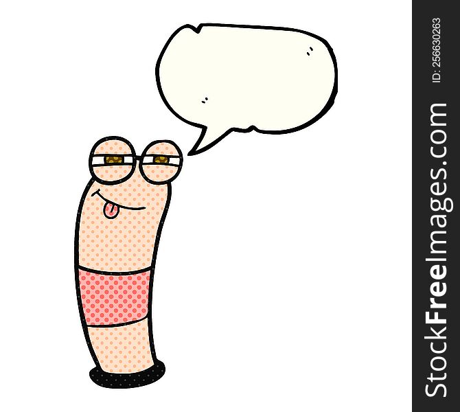 freehand drawn comic book speech bubble cartoon worm