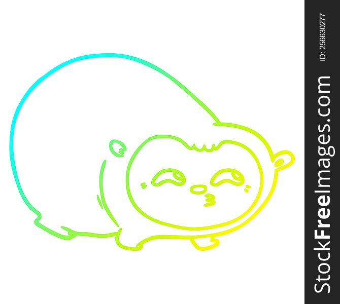 Cold Gradient Line Drawing Cartoon Wombat