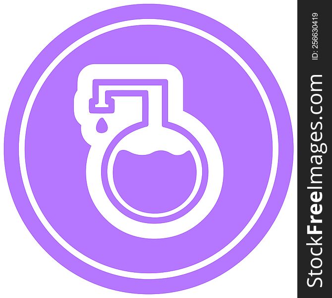 chemical vial circular icon symbol