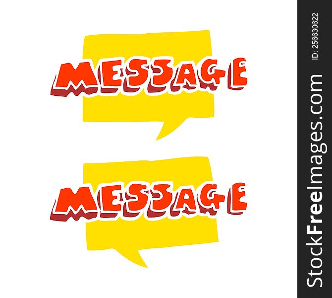 Flat Color Illustration Of A Cartoon Message Texts