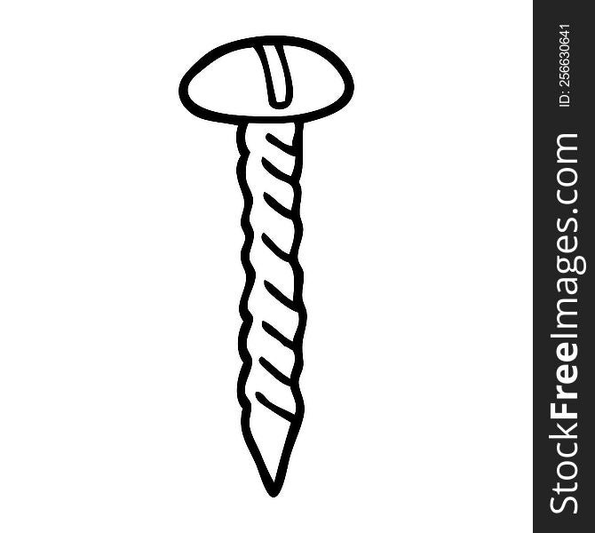 line drawing cartoon metal screw