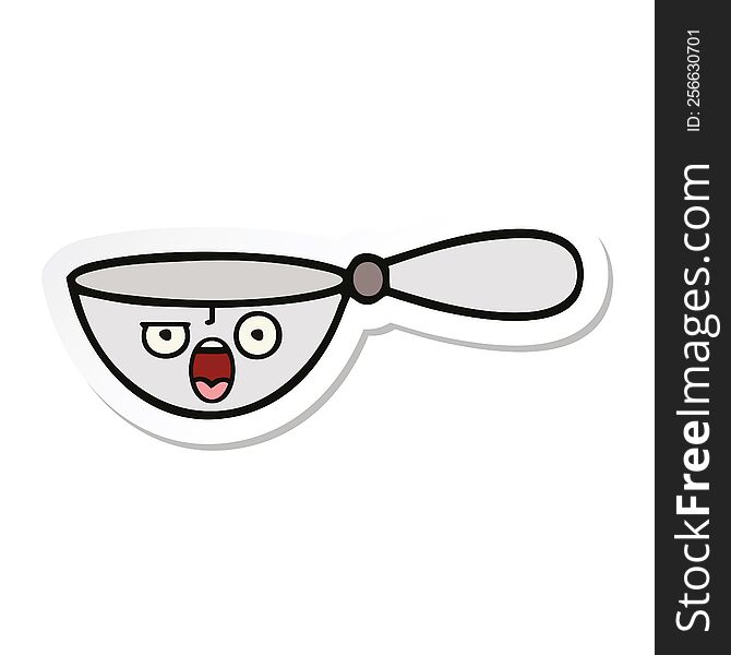 sticker of a cute cartoon measuring spoon