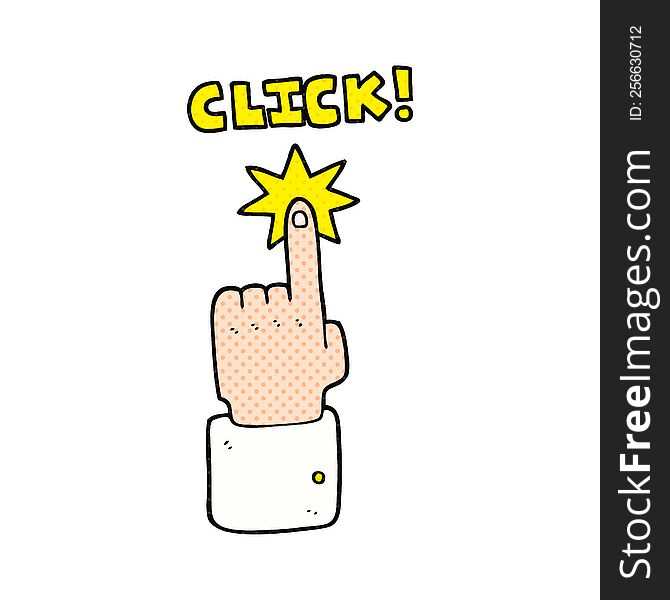 Cartoon Click Sign With Finger