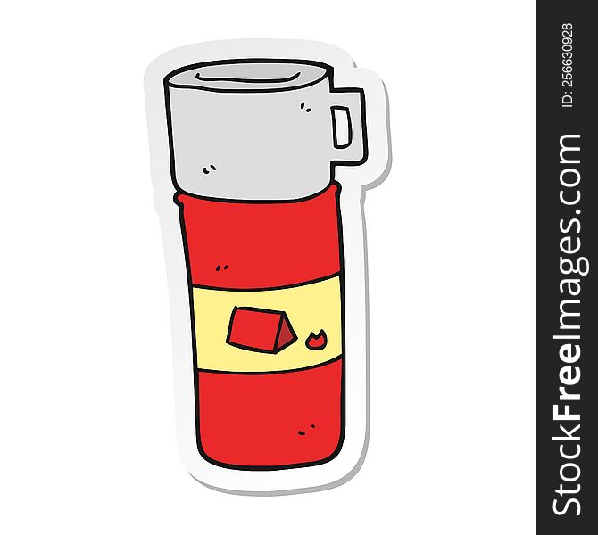 sticker of a cartoon camping flask