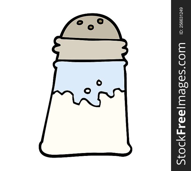 hand drawn doodle style cartoon salt shaker