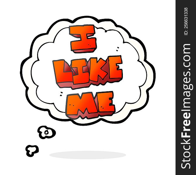 thought bubble cartoon i like me symbol