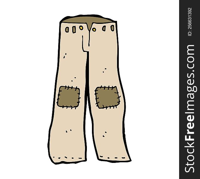 Cartoon Patched Old Pants