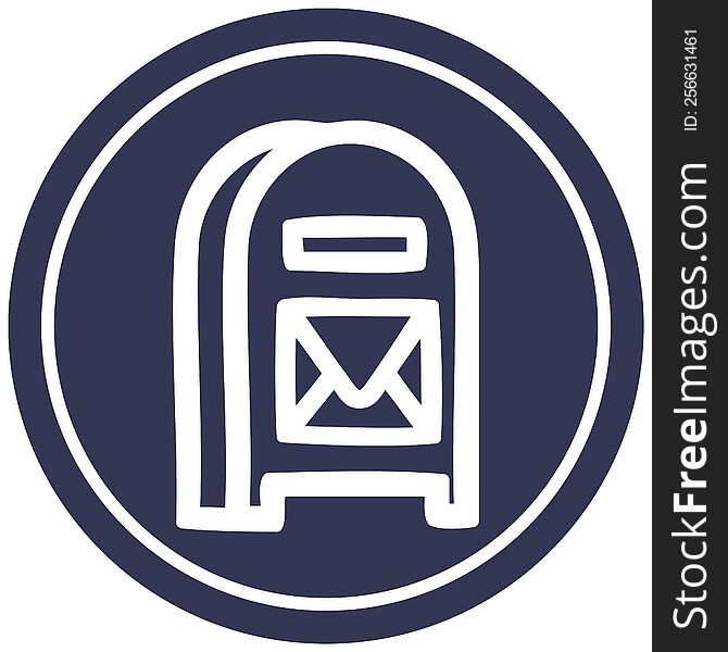 mail box circular icon