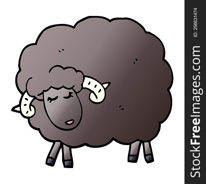 cartoon doodle black sheep