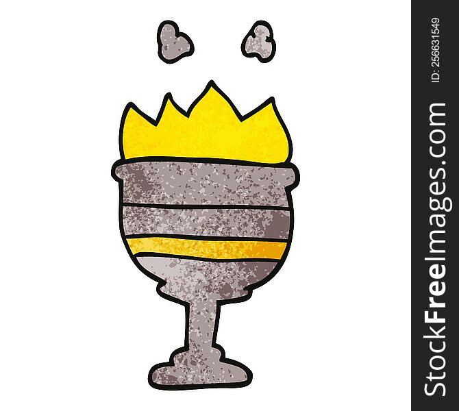 cartoon doodle flaming goblet