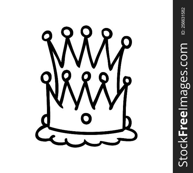 Line Drawing Doodle Of Two Crowns
