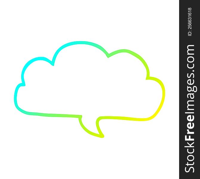 Cold Gradient Line Drawing Cartoon Cloud Speech Bubble