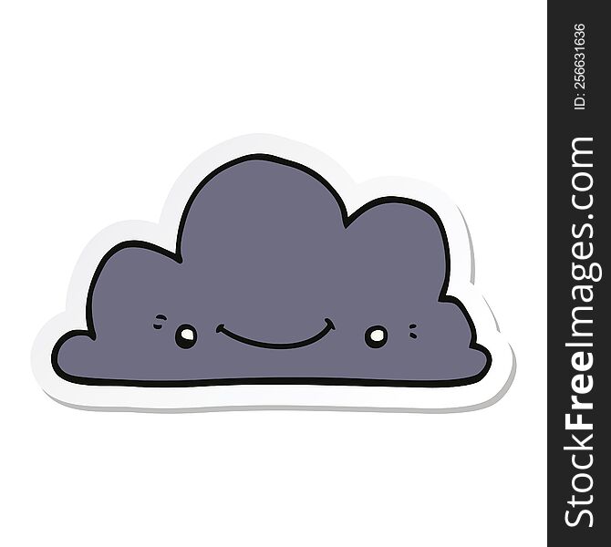 Sticker Of A Cute Cartoon Cloud