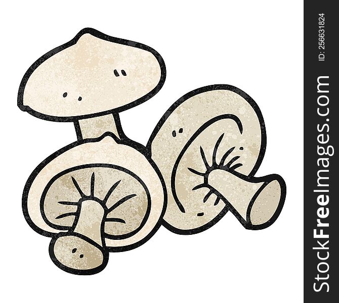 freehand textured cartoon mushrooms