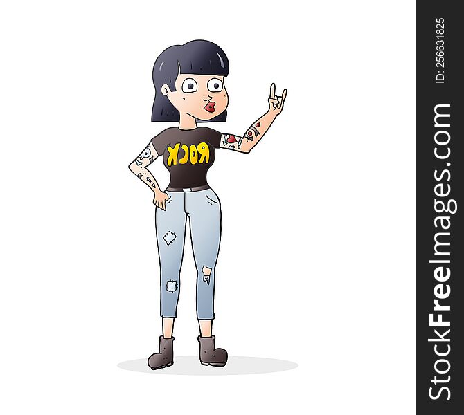 Cartoon Rock Girl