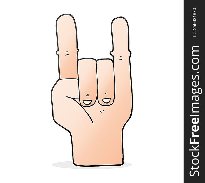 Cartoon Devil Horns Hand Symbol