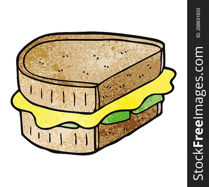 cartoon doodle toasted sandwich