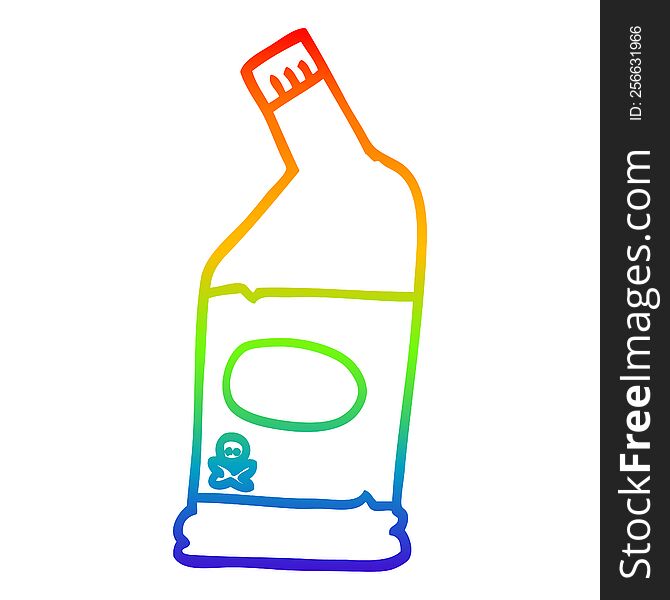 Rainbow Gradient Line Drawing Cartoon Bleach Cleaner