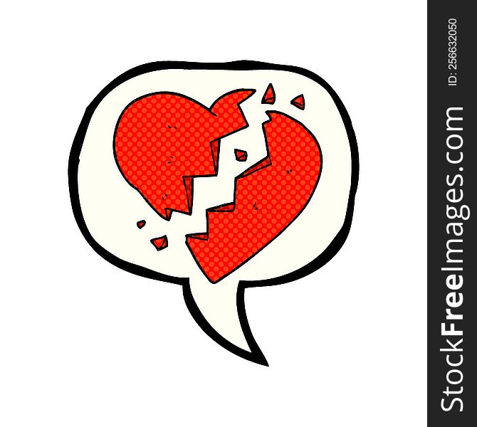 Comic Book Speech Bubble Cartoon Broken Heart