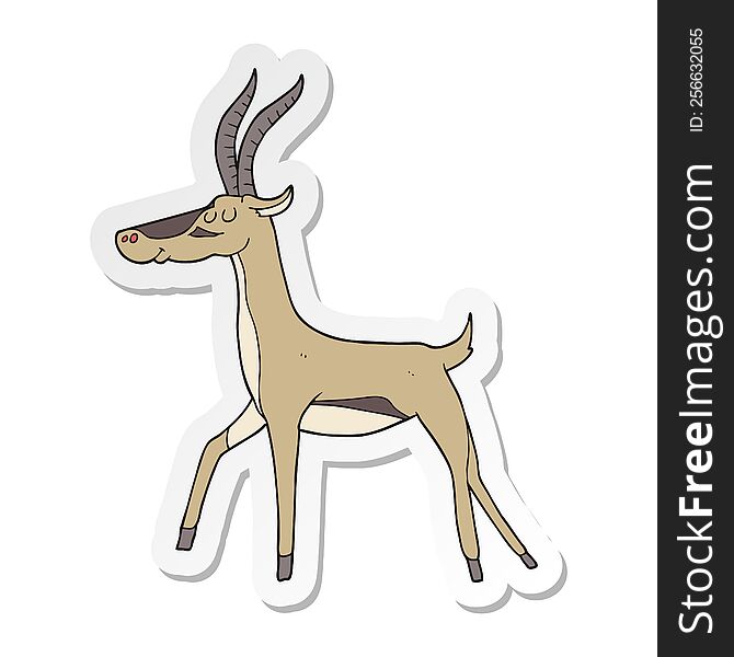 sticker of a cartoon gazelle