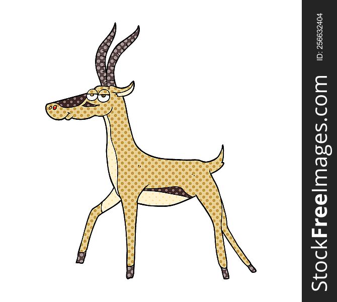 freehand drawn cartoon gazelle