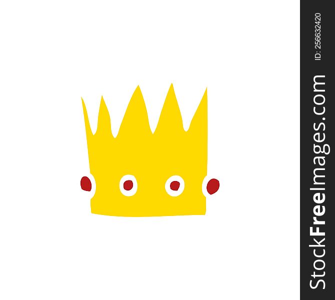 Flat Color Style Cartoon Crown