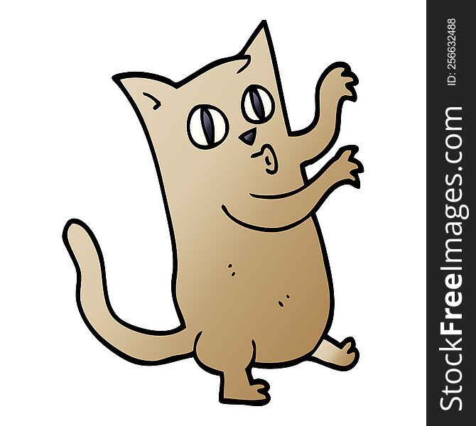 Cartoon Doodle Dancing Cat