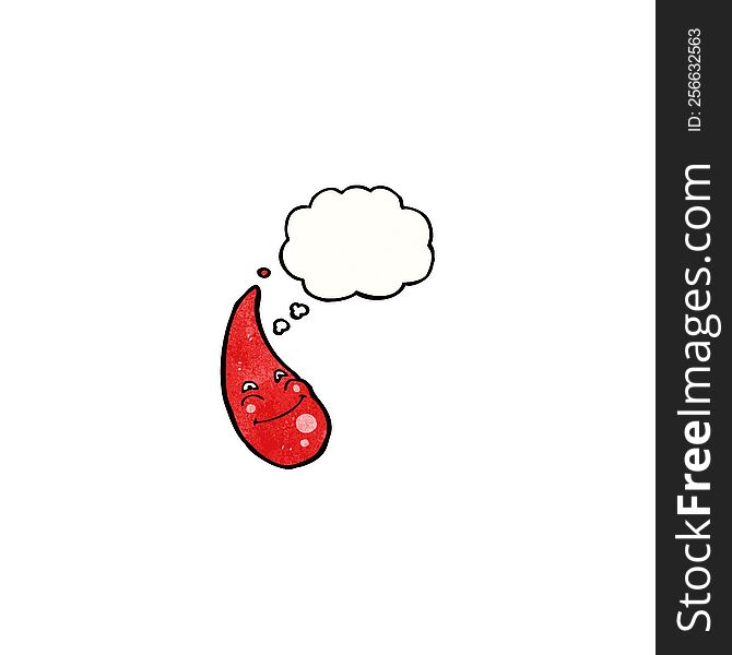 Happy Blood Drop With Thought Bubble