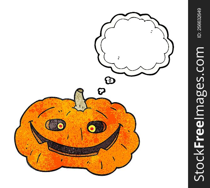 Thought Bubble Textured Cartoon Pumpkin
