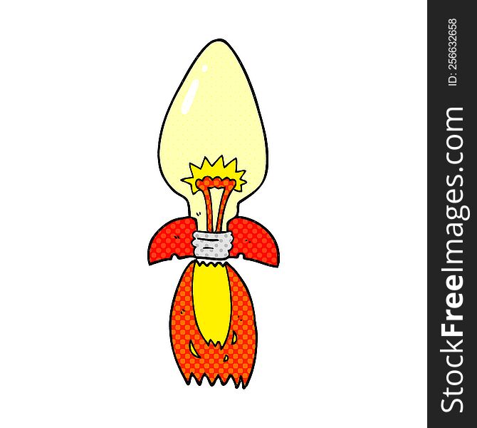 freehand drawn cartoon amazing rocket ship of an idea