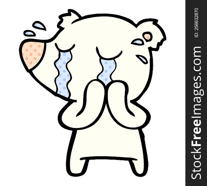 cartoon crying polar bear. cartoon crying polar bear