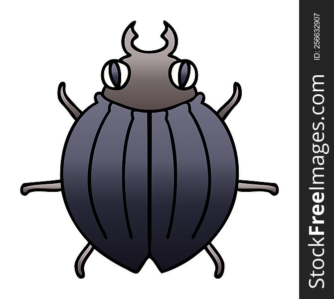 Quirky Gradient Shaded Cartoon Beetle