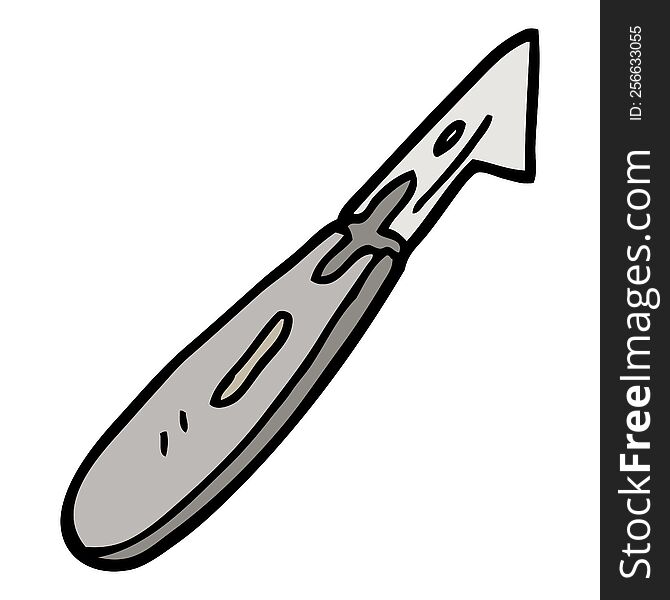 hand drawn doodle style cartoon craft knife