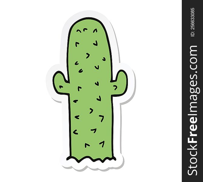 sticker of a cartoon cactus