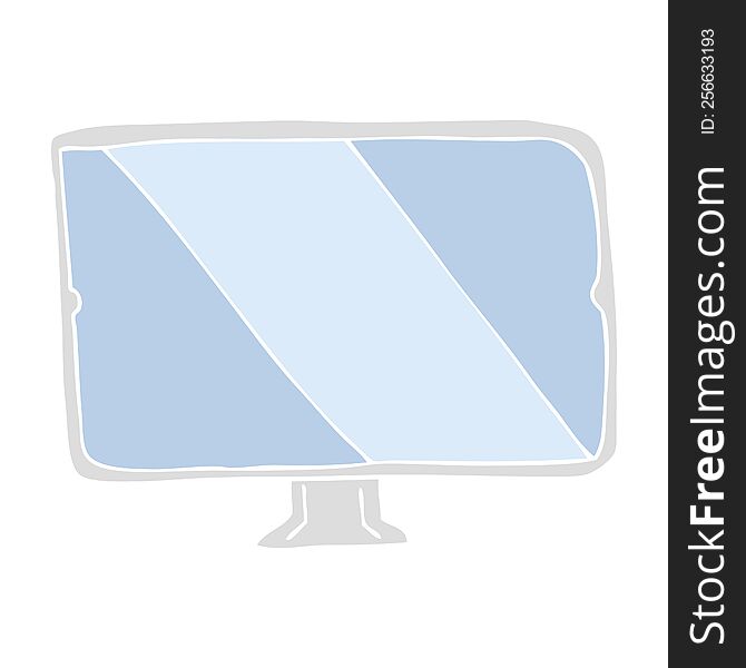 Flat Color Illustration Of A Cartoon Screen
