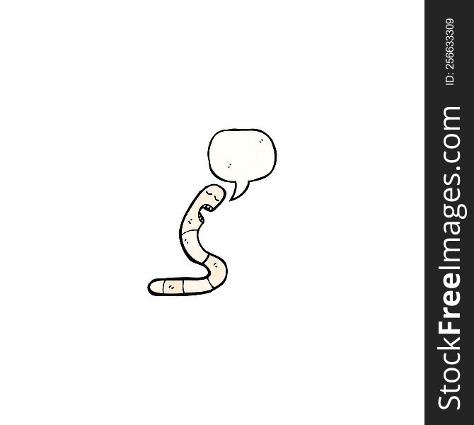 cartoon worm with speech bubble