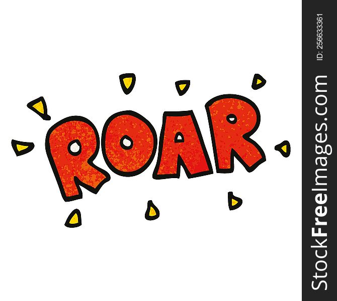 cartoon doodle roar sign