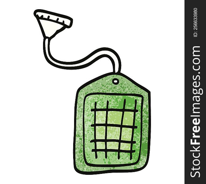 cartoon doodle green tea string bag