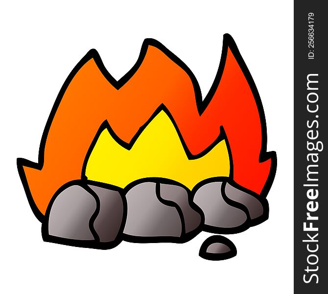 Vector Gradient Illustration Cartoon Burning Coals