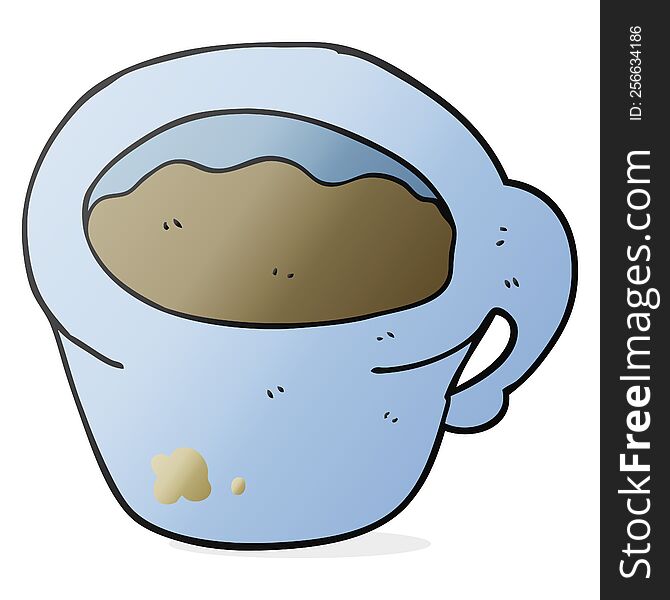 freehand drawn cartoon coffee mug