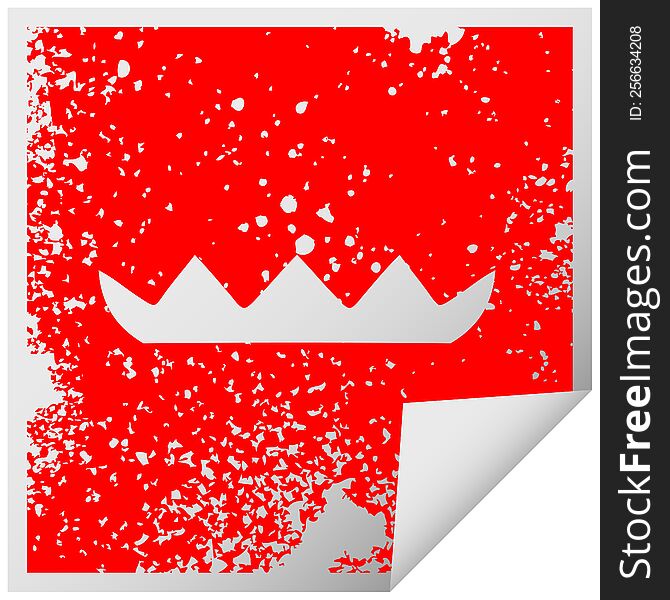 distressed square peeling sticker symbol lilly pad