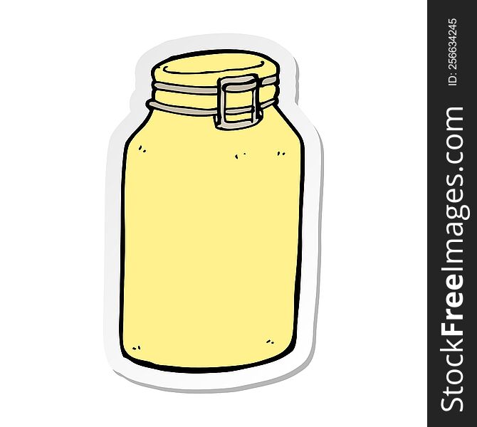 Sticker Of A Cartoon Glass Jar