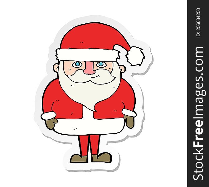 Sticker Of A Cartoon Happy Santa Claus