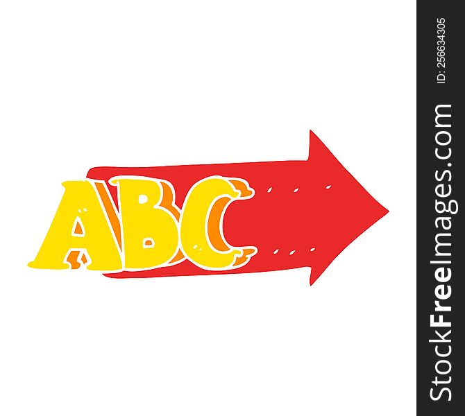 flat color illustration of a cartoon ABC symbol