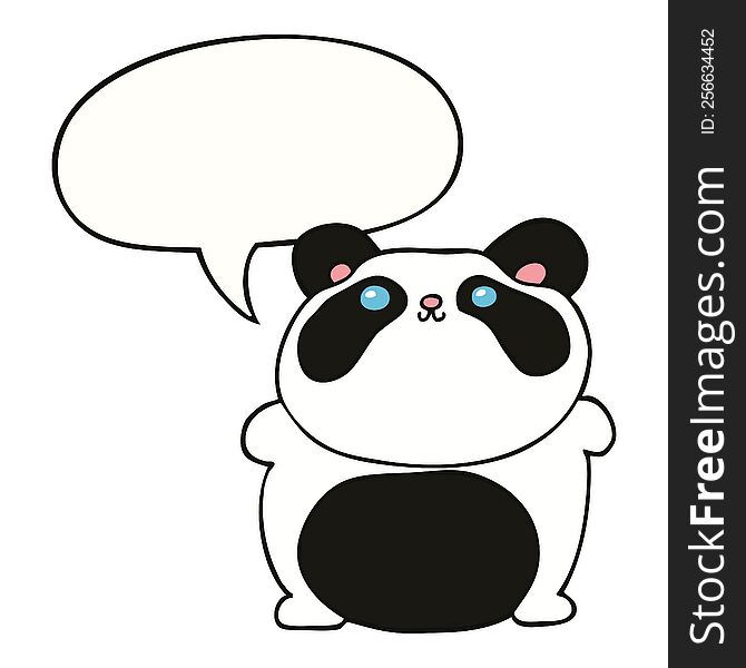 Cartoon Panda And Speech Bubble