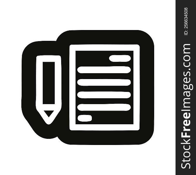document and pencil icon symbol