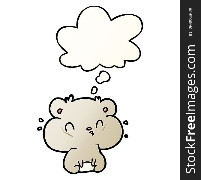 cartoon hamster with thought bubble in smooth gradient style