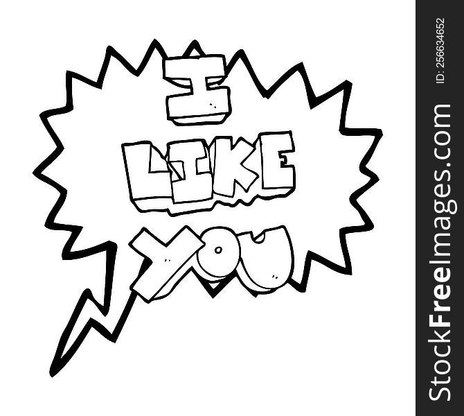 I Like You Speech Bubble Cartoon Symbol