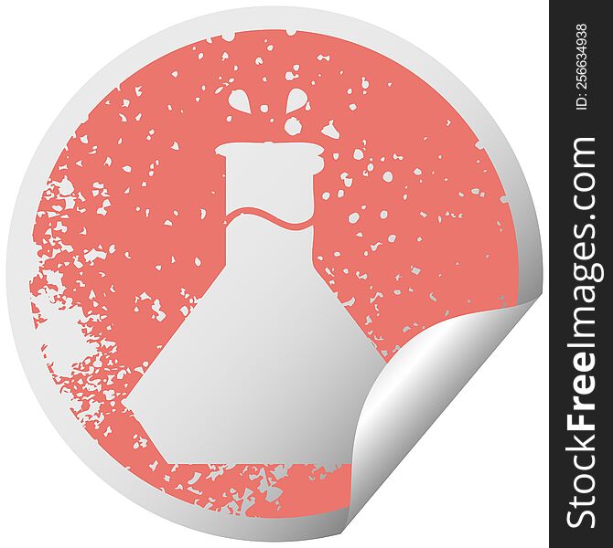 Distressed Circular Peeling Sticker Symbol Science Experiment